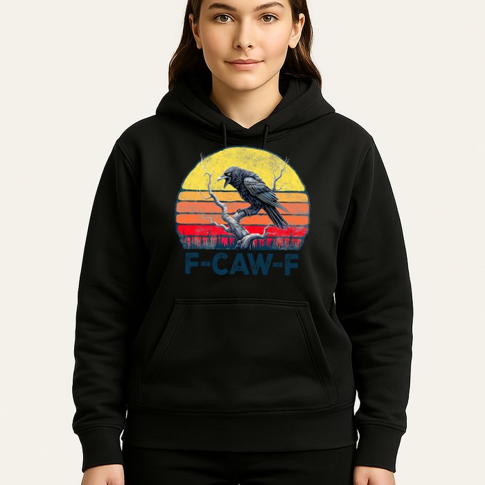 F-Caw-F Funny Raven Crow Vintage Gothic Bird Pun Hoodie