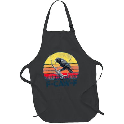 F-Caw-F Funny Raven Crow Vintage Gothic Bird Pun Apron