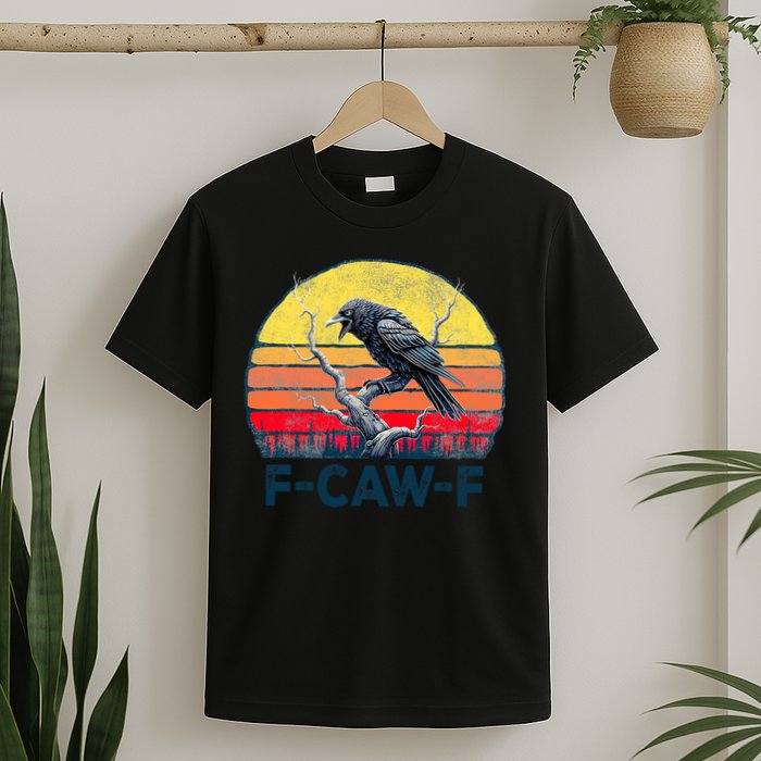 F-Caw-F Funny Raven Crow Vintage Gothic Bird Pun T-Shirt