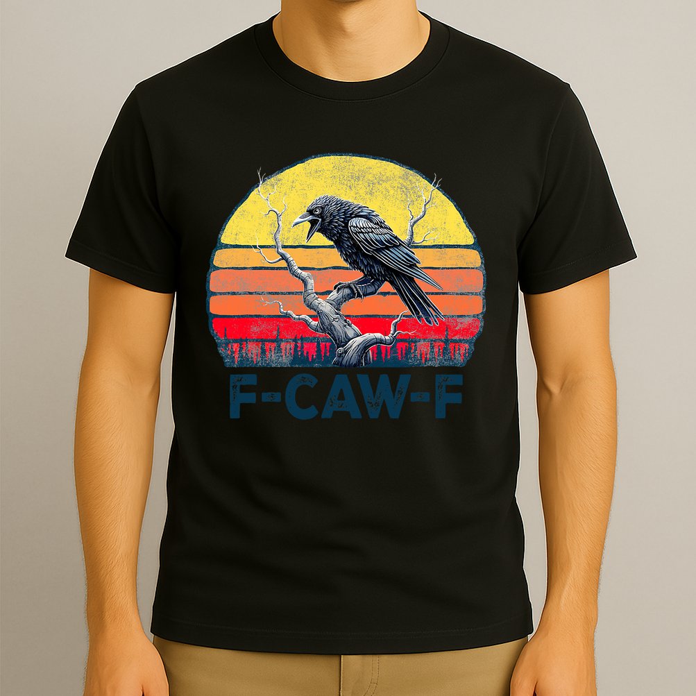 F-Caw-F Funny Raven Crow Vintage Gothic Bird Pun T-Shirt
