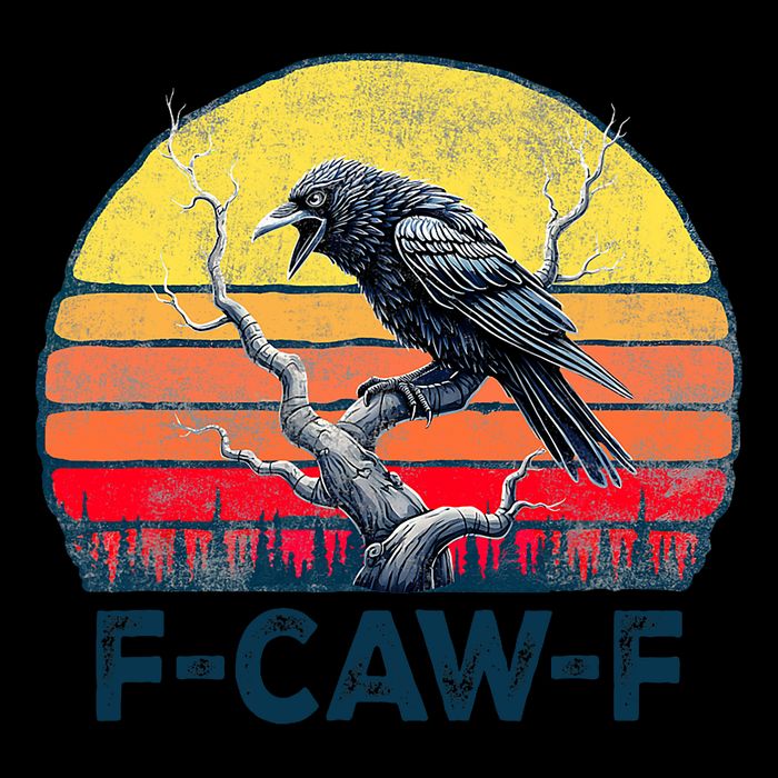 F-Caw-F Funny Raven Crow Vintage Gothic Bird Pun T-Shirt