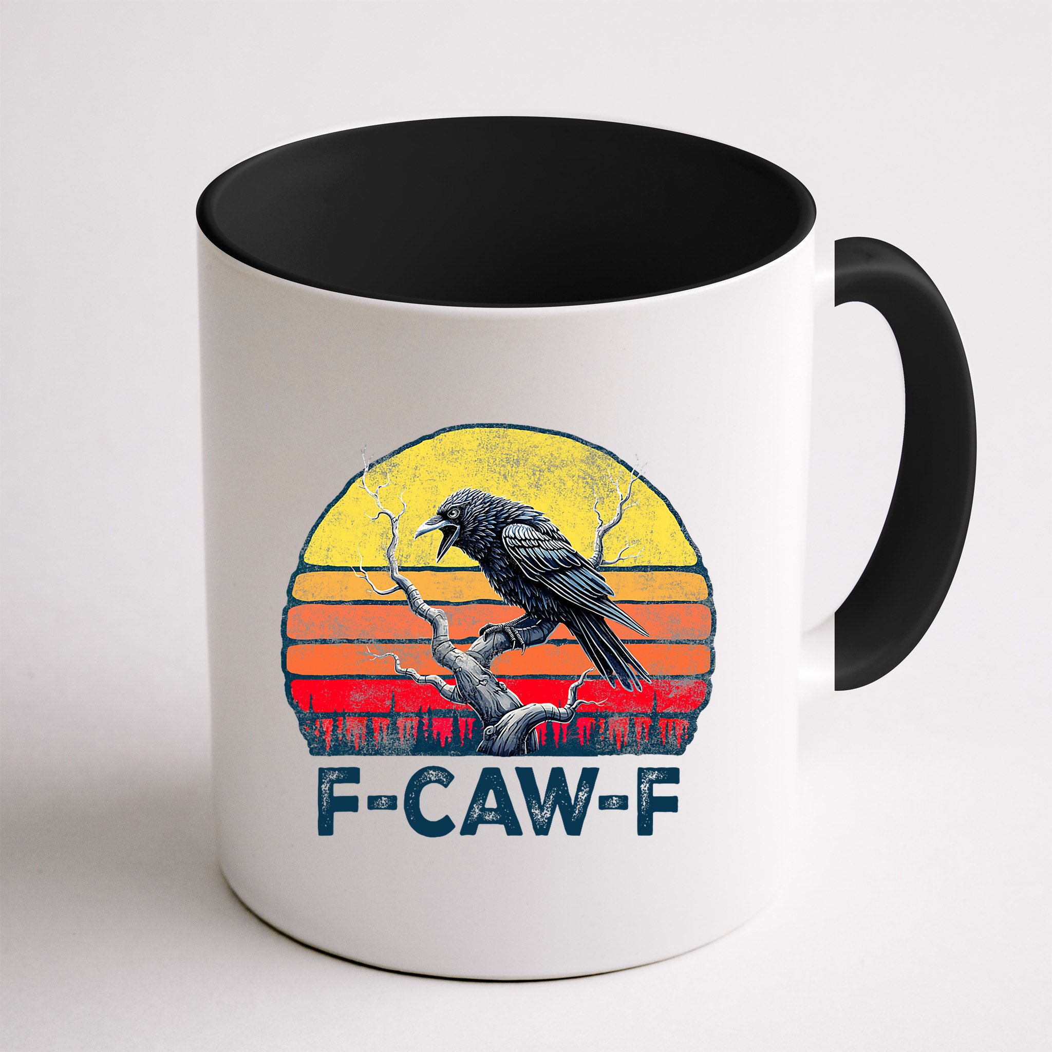 F-Caw-F Funny Raven Crow Vintage Gothic Bird Pun Mug