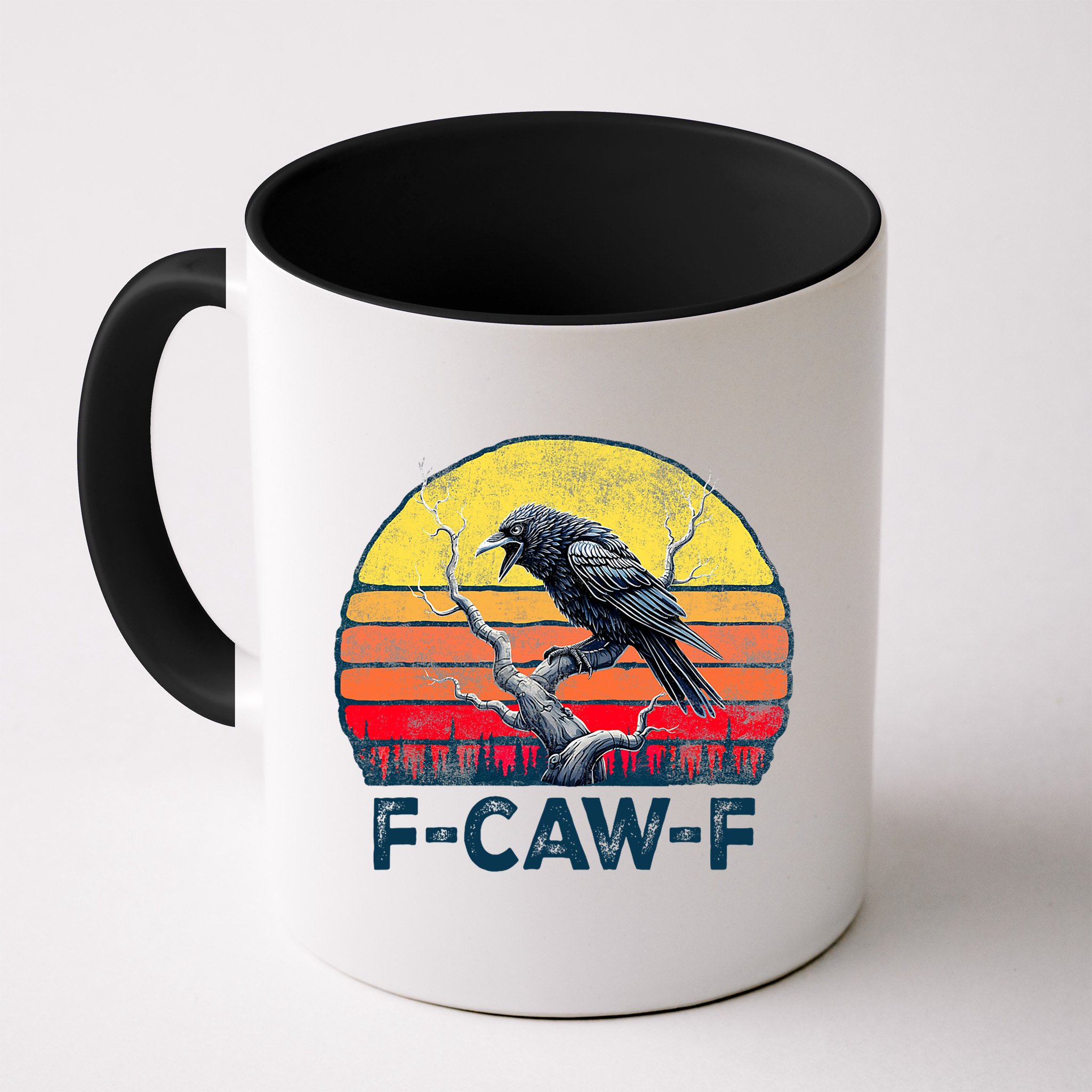 F-Caw-F Funny Raven Crow Vintage Gothic Bird Pun Mug