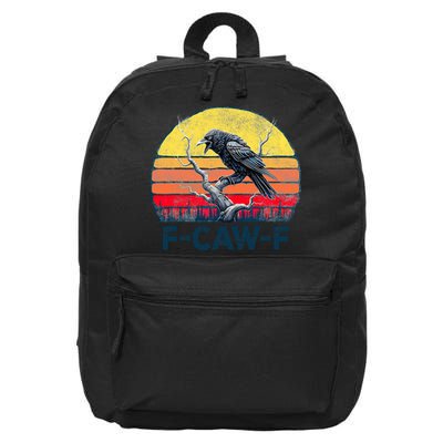 F-Caw-F Funny Raven Crow Vintage Gothic Bird Pun 16 in Basic Backpack