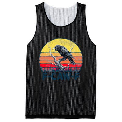 F-Caw-F Funny Raven Crow Vintage Gothic Bird Pun Mesh Reversible Basketball Jersey Tank