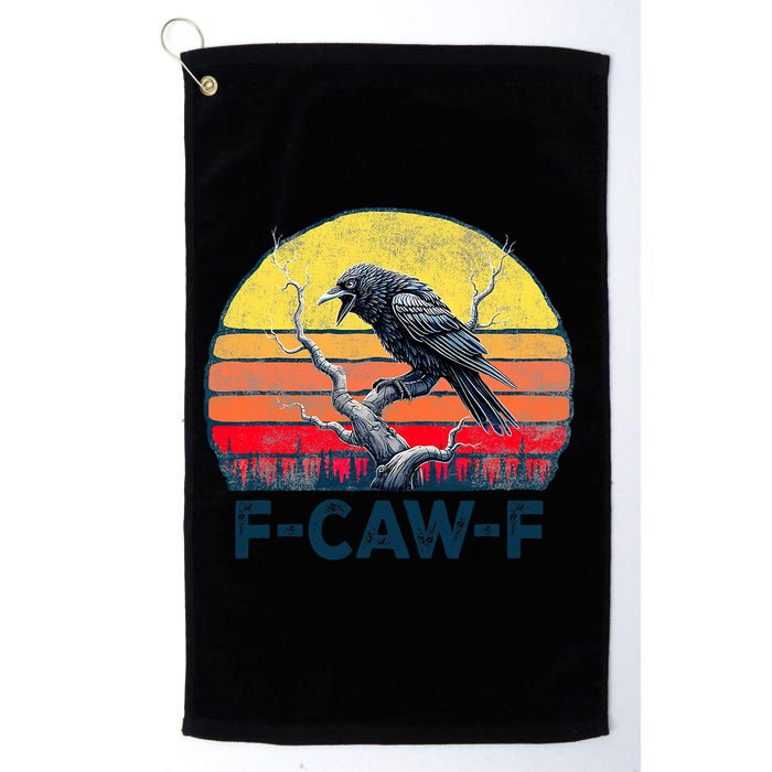 F-Caw-F Funny Raven Crow Vintage Gothic Bird Pun Golf Towel