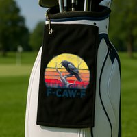 F-Caw-F Funny Raven Crow Vintage Gothic Bird Pun Golf Towel