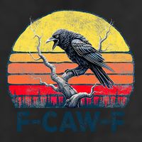F-Caw-F Funny Raven Crow Vintage Gothic Bird Pun Golf Towel