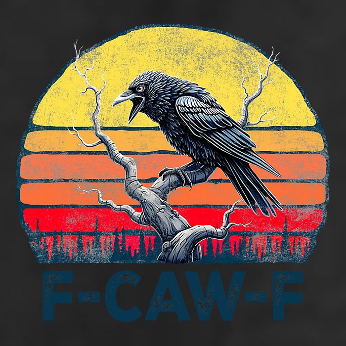 F-Caw-F Funny Raven Crow Vintage Gothic Bird Pun Golf Towel