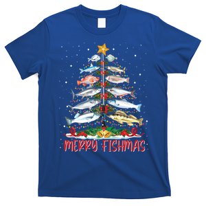 Fish Fishing Rod Christmas Tree Fisher Merry Fishmas Gift T-Shirt