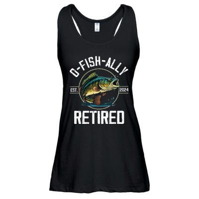 Fisherman Fishing Retirement Gift Ofishally Retired 2024 Ladies Essential Flowy Tank