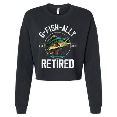 Fisherman Fishing Retirement Gift Ofishally Retired 2024 Cropped Pullover Crew