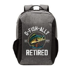 Fisherman Fishing Retirement Gift Ofishally Retired 2024 Vector Backpack