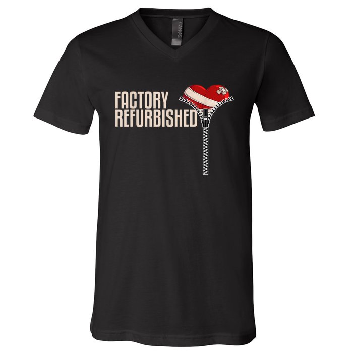 Funny Factory Refurbished Gift Open Heart Surgery Survivors V-Neck T-Shirt