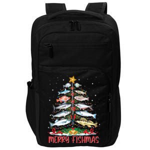 Fish Fishing Rod Christmas Tree Fisher Merry Fishmas Gift Impact Tech Backpack