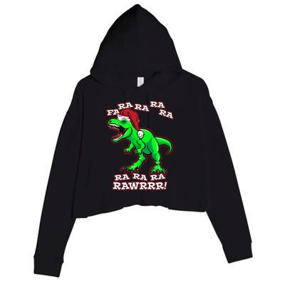 Funny Fa Ra Rawr Christmas Holiday Trex Santa Dinosaur Gift Crop Fleece Hoodie