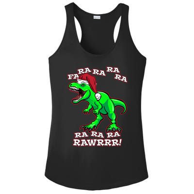 Funny Fa Ra Rawr Christmas Holiday Trex Santa Dinosaur Gift Ladies PosiCharge Competitor Racerback Tank