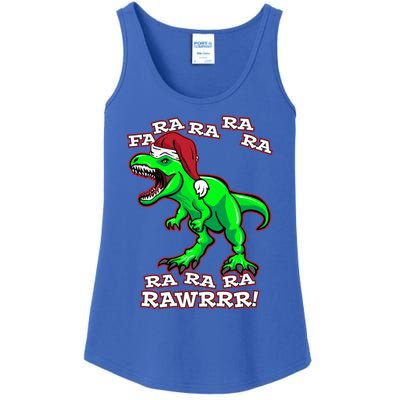 Funny Fa Ra Rawr Christmas Holiday Trex Santa Dinosaur Gift Ladies Essential Tank