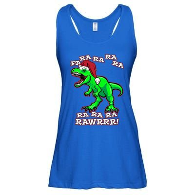 Funny Fa Ra Rawr Christmas Holiday Trex Santa Dinosaur Gift Ladies Essential Flowy Tank