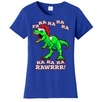 Funny Fa Ra Rawr Christmas Holiday Trex Santa Dinosaur Gift Women's T-Shirt