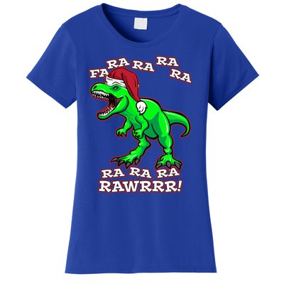 Funny Fa Ra Rawr Christmas Holiday Trex Santa Dinosaur Gift Women's T-Shirt