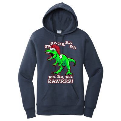 Funny Fa Ra Rawr Christmas Holiday Trex Santa Dinosaur Gift Women's Pullover Hoodie