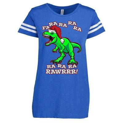 Funny Fa Ra Rawr Christmas Holiday Trex Santa Dinosaur Gift Enza Ladies Jersey Football T-Shirt