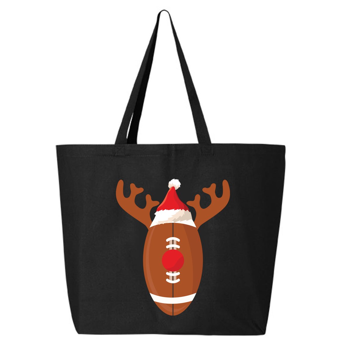 Funny Football Reindeer Christmas Football Lover Gift 25L Jumbo Tote