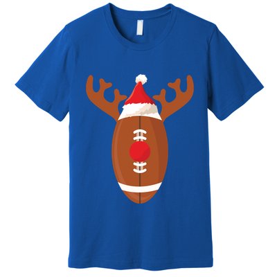 Funny Football Reindeer Christmas Football Lover Gift Premium T-Shirt