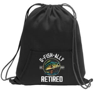 Fisherman Fishing Retirement Gift Ofishally Retired 2024 Sweatshirt Cinch Pack Bag