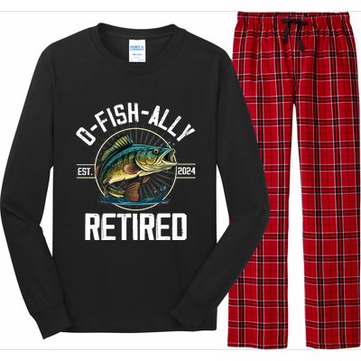 Fisherman Fishing Retirement Gift Ofishally Retired 2024 Long Sleeve Pajama Set