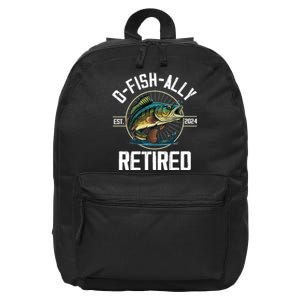 Fisherman Fishing Retirement Gift Ofishally Retired 2024 16 in Basic Backpack