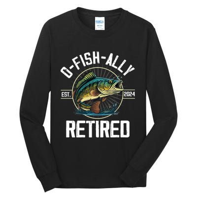 Fisherman Fishing Retirement Gift Ofishally Retired 2024 Tall Long Sleeve T-Shirt