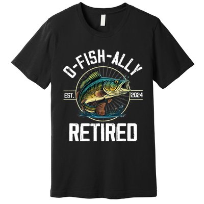 Fisherman Fishing Retirement Gift Ofishally Retired 2024 Premium T-Shirt