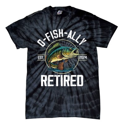 Fisherman Fishing Retirement Gift Ofishally Retired 2024 Tie-Dye T-Shirt