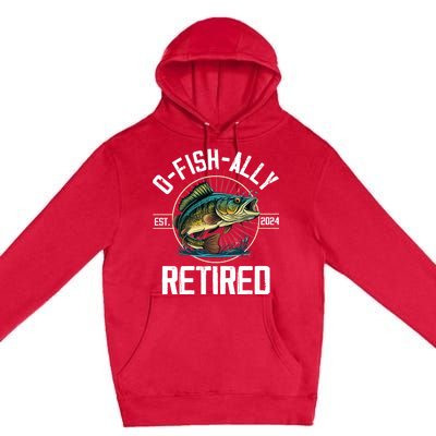 Fisherman Fishing Retirement Gift Ofishally Retired 2024 Premium Pullover Hoodie