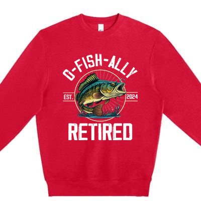 Fisherman Fishing Retirement Gift Ofishally Retired 2024 Premium Crewneck Sweatshirt