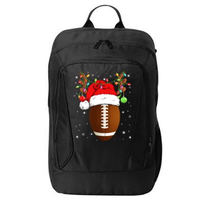 Funny Football Reindeer Santa Hat Christmas Lights Holiday Great Gift City Backpack