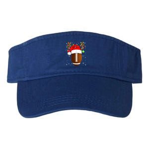 Funny Football Reindeer Santa Hat Christmas Lights Holiday Great Gift Valucap Bio-Washed Visor