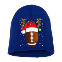 Funny Football Reindeer Santa Hat Christmas Lights Holiday Great Gift Short Acrylic Beanie