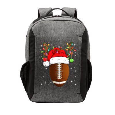 Funny Football Reindeer Santa Hat Christmas Lights Holiday Great Gift Vector Backpack