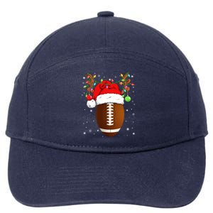 Funny Football Reindeer Santa Hat Christmas Lights Holiday Great Gift 7-Panel Snapback Hat