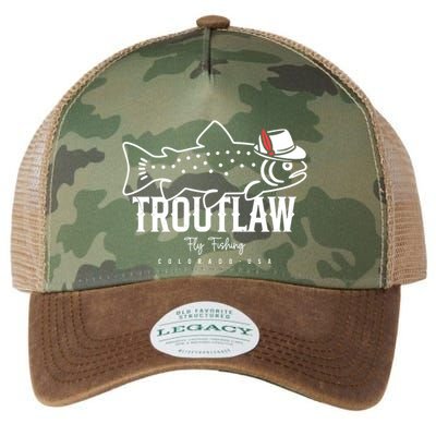 Fly Fishing Rainbow Trout Wearing A Hat Feather Cap Legacy Tie Dye Trucker Hat