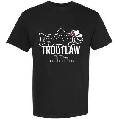 Fly Fishing Rainbow Trout Wearing A Hat Feather Cap Garment-Dyed Heavyweight T-Shirt