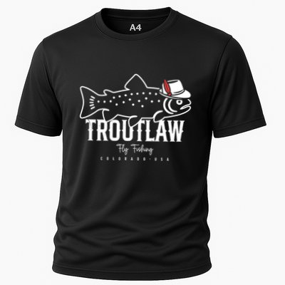 Fly Fishing Rainbow Trout Wearing A Hat Feather Cap Performance Shirt