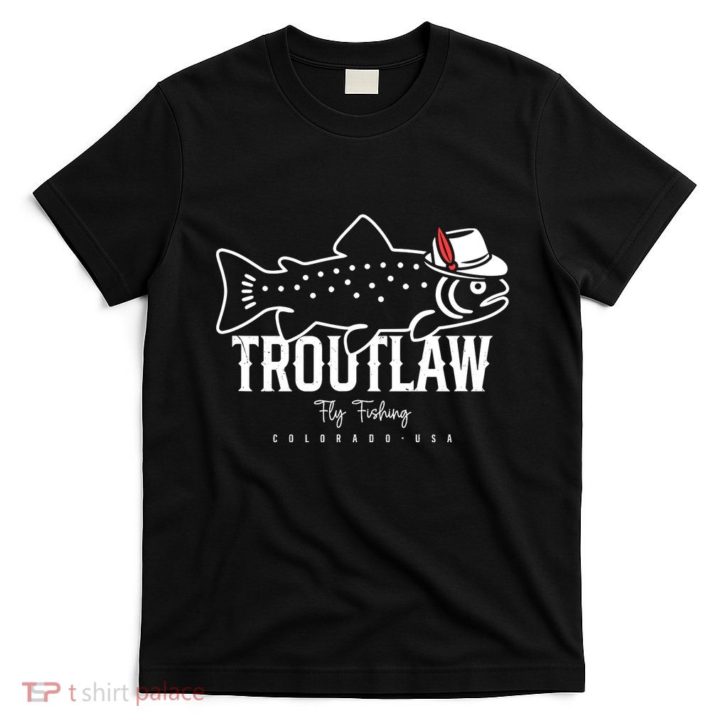 Fly Fishing Rainbow Trout Wearing A Hat Feather Cap T-Shirt