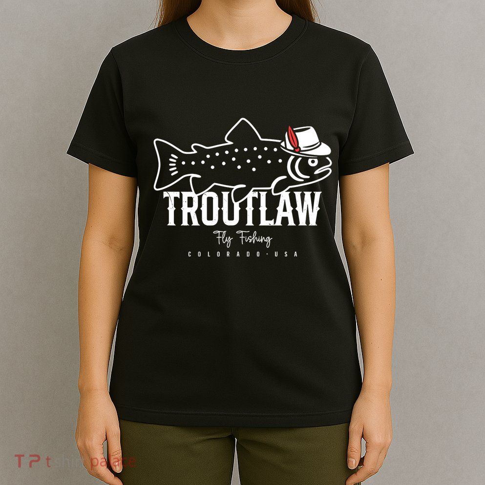 Fly Fishing Rainbow Trout Wearing A Hat Feather Cap T-Shirt