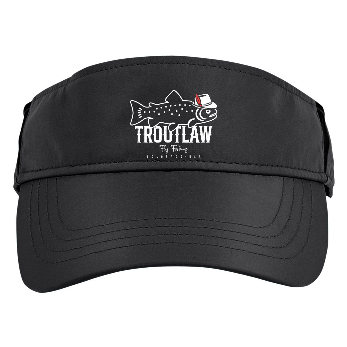 Fly Fishing Rainbow Trout Wearing A Hat Feather Cap Adult Drive Performance Visor