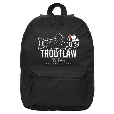 Fly Fishing Rainbow Trout Wearing A Hat Feather Cap 16 in Basic Backpack