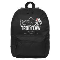 Fly Fishing Rainbow Trout Wearing A Hat Feather Cap 16 in Basic Backpack